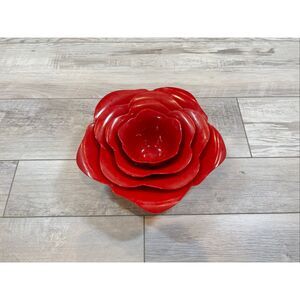 Zak! Designs Red Rose Nesting Bowls 4pc Set